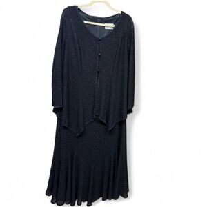 S.L. Fashions Black Sleeveless Dress with Cover Up